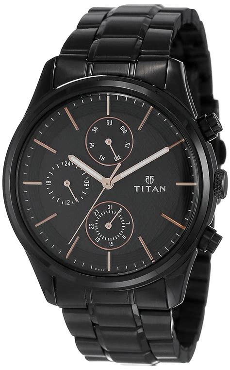 Titan Neo Iv Analog Black Dial Men's Metal Band Watch .